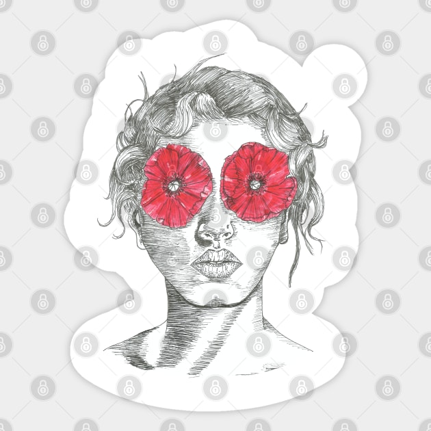 Poppy-eyed Sticker by Créa'RiBo
